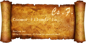 Csomor Filoméla névjegykártya